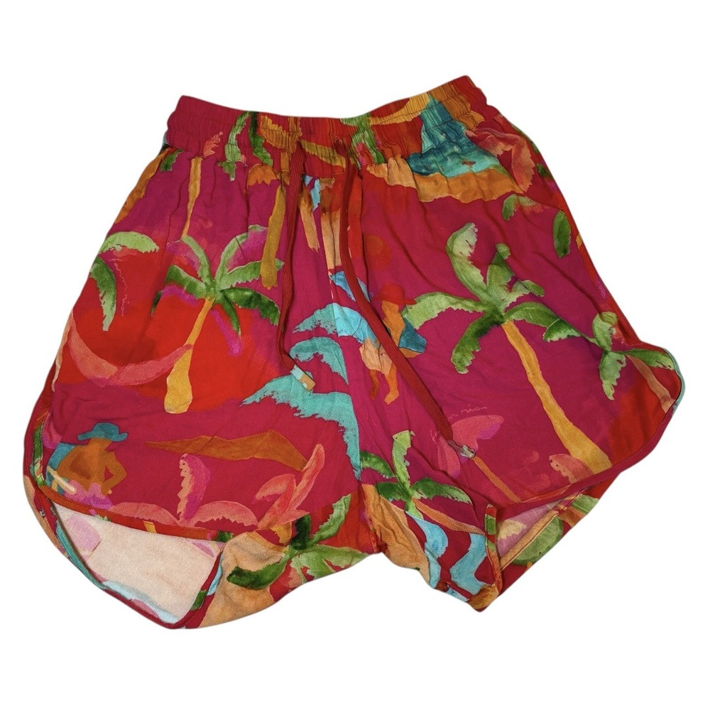 Farm Rio Ipanema Uni Shorts Women's S Rayon Tropical Pocket Drawstring